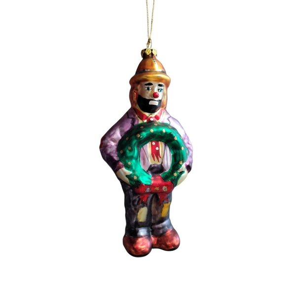 1997 EMMETT KELLY JR. Christmas Ornament Clown Glass  #9698 Flambro Exclusive - Picture 4 of 8